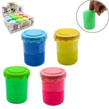 Pot de pâte péteuse gluante et pailletée colorée pour farces et attrapes enfant | jourdefete.com