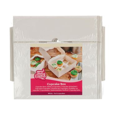 Boîte à cupcakes blanche pour 6 emplacements | jourdefete.com