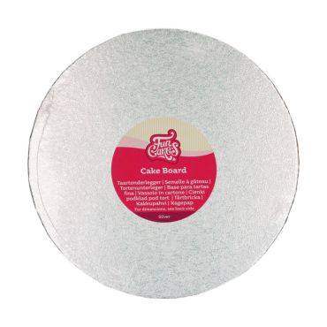 Semelle à gâteau ronde de 25 cm argent 3 mm pour présentation élégante de gâteaux | jourdefete.com