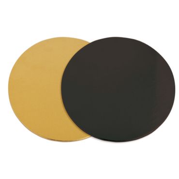 Supports à gâteaux réversibles ronds 24cm or et noir | jourdefete.com