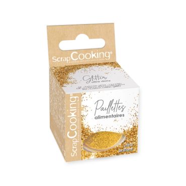 Paillettes alimentaires dorées pour décoration de gâteaux | jourdefete.com