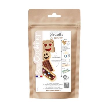 Préparation pour biscuits du goûter ScrapCooking 280 g sans conservateur, sachet kraft pour réaliser des biscuits maison | jourdefete.com