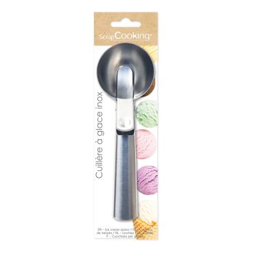 Cuillère à glace en inox ergonomique pour boules parfaites | jourdefete.com