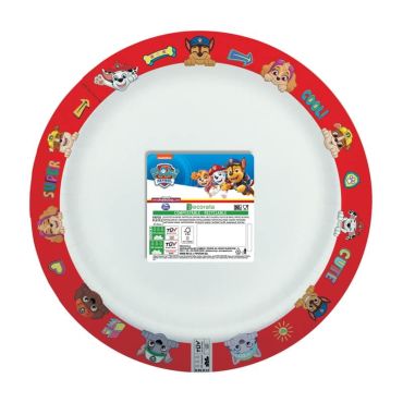8 assiettes creuses compostables pat patrouille | jourdefete.com