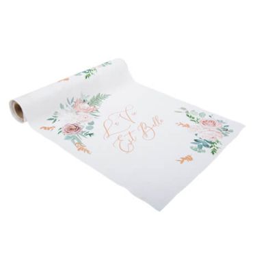Chemin de table rose et végétal | jourdefete.com