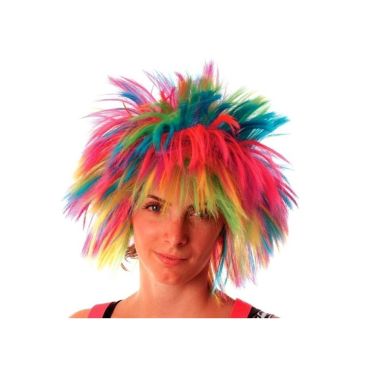 Perruque Crazy Multicolore Fluo