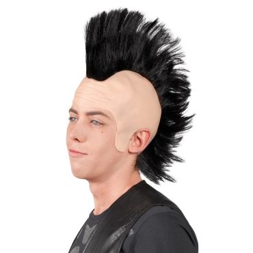 Perruque Crête Punk Noire