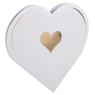 Livre d’or en forme de cœur blanc avec dorure pour mariage et Saint-Valentin | jourdefete.com