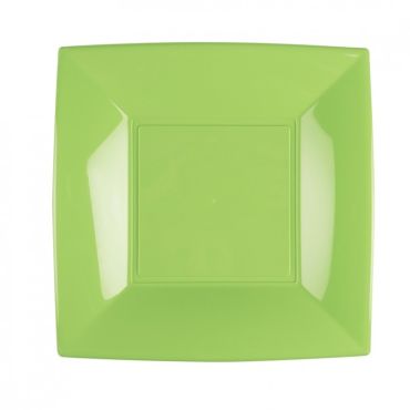 8 Assiettes Carrées - Vert Anis