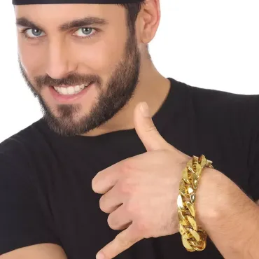 Bracelet chaîne doré pour déguisement et soirées festives | jourdefete.com