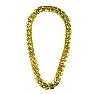 Grand collier doré style chaîne pimp pour déguisement | jourdefete.com