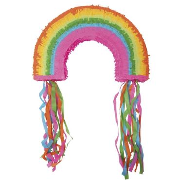 Pinata en forme d'arc-en-ciel multicolore