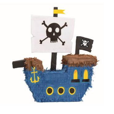 pinata bateau bleu et marron | jourdefete.com