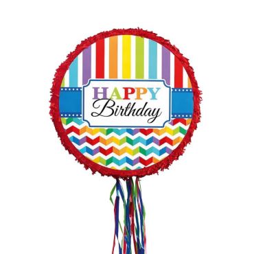 pinata happy birthday rouge et arc en ciel | jourdefete.com
