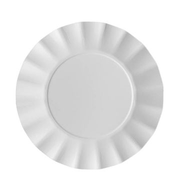 Sachet de 8 assiettes compostables Bruno Blanches - 21 cm | jourdefete.com