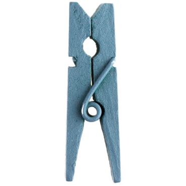 12 Petites Pinces en Bois - Bleu Canard | jourdefete.com