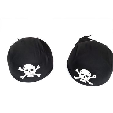 Bandana noir pirate tête de mort, accessoire déguisement pirate | jourdefete.com