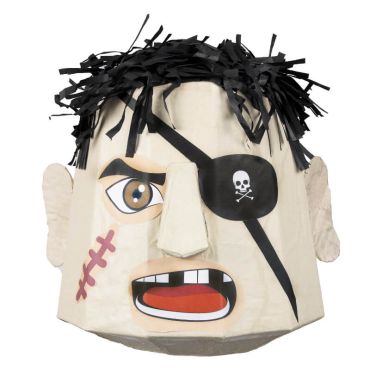 Pinata en forme de tête de pirate brun