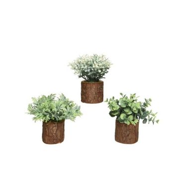 plante en plastique dans un tronc de 14 cm | jourdefete.com