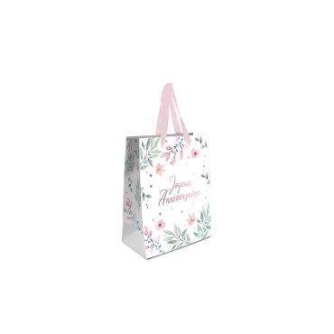Mini pochette cadeau "Joyeux Anniversaire" avec motifs floraux | jourdefete.com