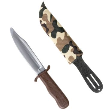 Poignard factice avec fourreau camouflage pour déguisement militaire | jourdefete.com