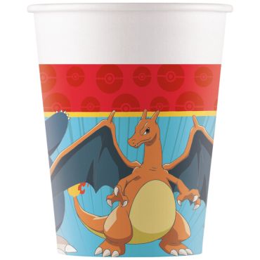 Gobelets Pokémon 25 cl sur fond rouge et bleu | jourdefete.com
