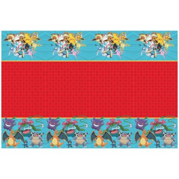 Nappe Pokémon avec Pikachu, Dracaufeu, Ectoplasma et Évoli pour table d’anniversaire enfant | jourdefete.com