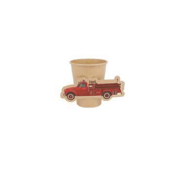 8 gobelets carton kraft anniversaire pompier | jourdefete.com