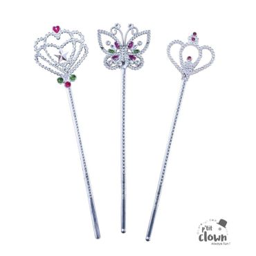 Baguette magique fée avec strass et motifs royaux | jourdefete.com
