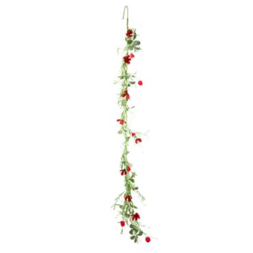 Guirlande de coquelicots et de feuillage -180 cm