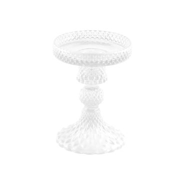 Soyez charmé par ce porte-bougeoir en verre de couleur blanc pour votre table | jourdefete.com