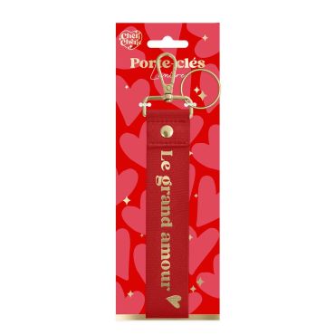 Porte-clé avec lanière rouge "Le grand amour", design chic et romantique | jourdefete.com Porte-clé avec lanière rouge "Le grand amour", design chic et romantique | jourdefete.com