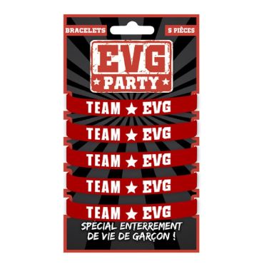 Lots de 5 bracelets "Team EVG" | jourdefete.com