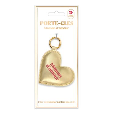 Porte-clés doré cœur Maman d’amour pour cadeau fête des mères | jourdefete.com