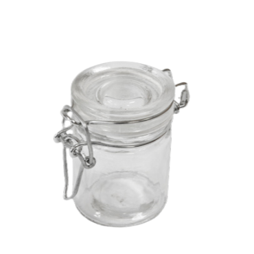 Mini pot en verre transparent avec couvercle à étrier pour mariage, baptême ou communion | jourdefete.com