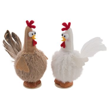 Poule décorative en peluche avec grands yeux pour Pâques | jourdefete.com