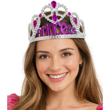 Diadème princesse argent et rose avec pierres scintillantes | jourdefete.com Diadème princesse argent et rose avec pierres scintillantes | jourdefete.com