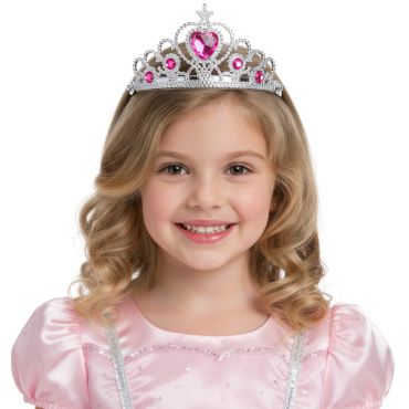 Tiare de princesse rose et argent pour enfant | jourdefete.com Tiare de princesse rose et argent pour enfant | jourdefete.com