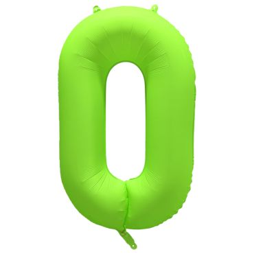 Ballon chiffre 0 fluo XL vert pour décoration de fête | jourdefete.com