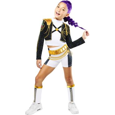 Déguisement hybride fille noir Rumi avec veste et short | jourdefete.com