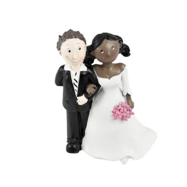 Figurine pour mariage - 10 x 6 x 15 cm - Couple de mariés mixte | jourdefete.com