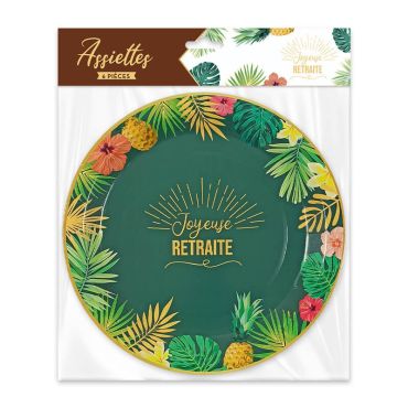 Pack de 6 assiettes - Joyeuse Retraite | jourdefete.com