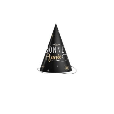 6 Chapeaux pointus en carton - Bonne Année 6 Chapeaux pointus en carton - Bonne Année