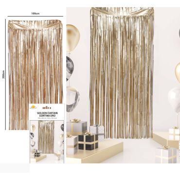 Rideau métallique doré pour décoration événementielle | jourdefete.com