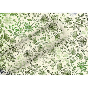Papier cadeau avec motifs végétaux verts Botanic Mix | jourdefete.com