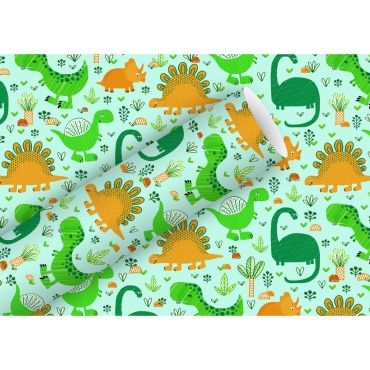 Papier cadeau "Funny Dinos" avec dinosaures amusants | jourdefete.com