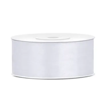 Une bobine de 25 m de ruban blanc de 25 mm | jourdefete.com