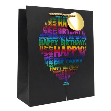 Sac cadeau en papier - Happy Birthday avec ballon - Taille M