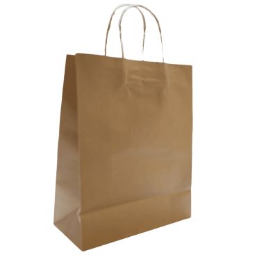 Sac cadeau kraft avec poignées torsadées | jourdefete.com