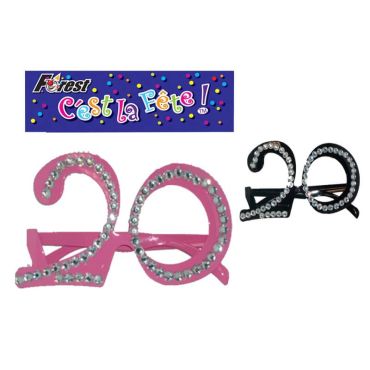 Lunettes Anniversaire 20 ans - Couleur Aléatoire | jourdefete.com